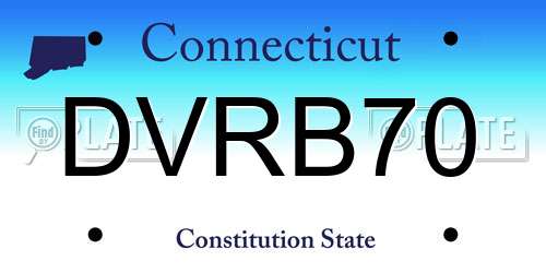 DVRB70 Connecticut License Plate
