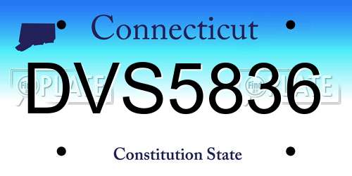 DVS5836 Connecticut License Plate