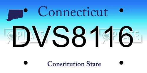 DVS8116 Connecticut License Plate