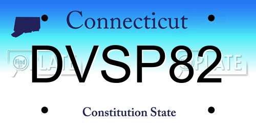 DVSP82 Connecticut License Plate