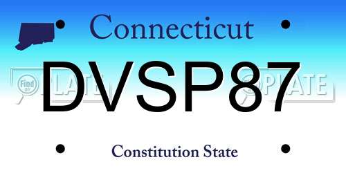 DVSP87 Connecticut License Plate