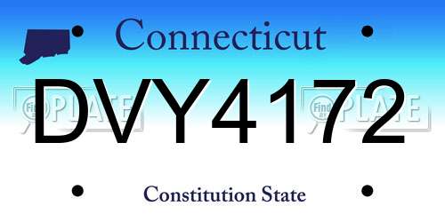 DVY4172 Connecticut License Plate