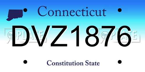 DVZ1876 Connecticut License Plate