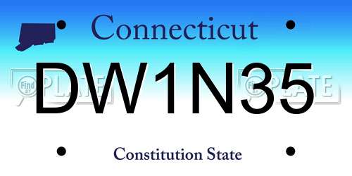 DW1N35 Connecticut License Plate