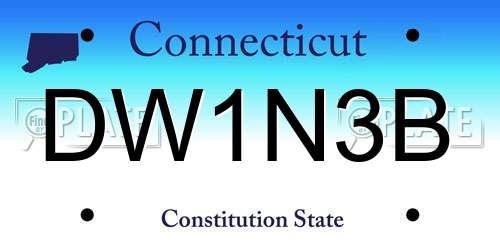 DW1N3B Connecticut License Plate