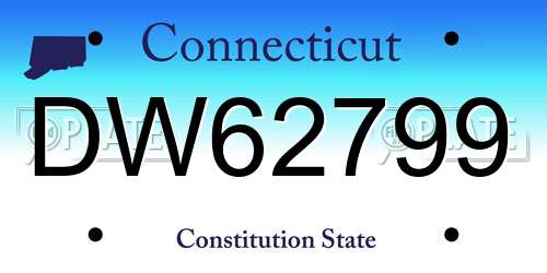 DW62799 Connecticut License Plate