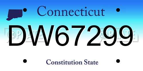 DW67299 Connecticut License Plate