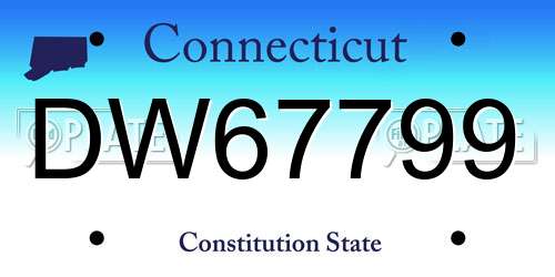 DW67799 Connecticut License Plate