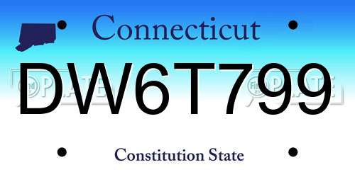 DW6T799 Connecticut License Plate