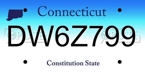 DW6Z799 Connecticut License Plate
