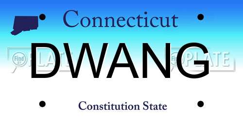 DWANG Connecticut License Plate