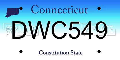DWC549 Connecticut License Plate