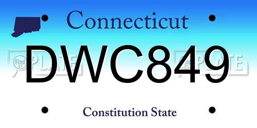 DWC849 Connecticut License Plate