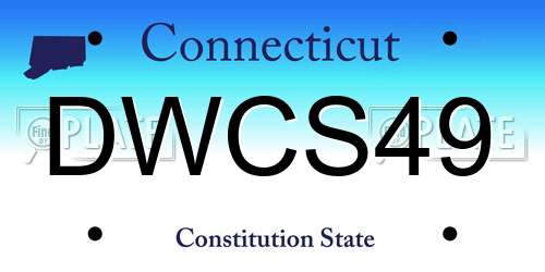 DWCS49 Connecticut License Plate