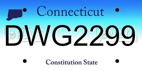 DWG2299 Connecticut License Plate
