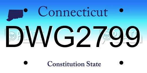 DWG2799 Connecticut License Plate