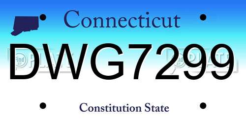 DWG7299 Connecticut License Plate