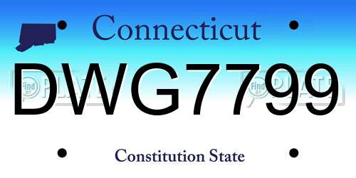 DWG7799 Connecticut License Plate