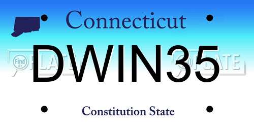 DWIN35 Connecticut License Plate