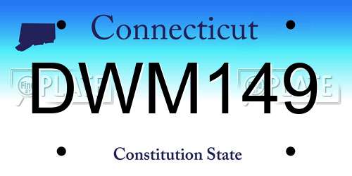 DWM149 Connecticut License Plate