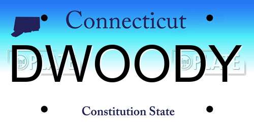 DWOODY Connecticut License Plate