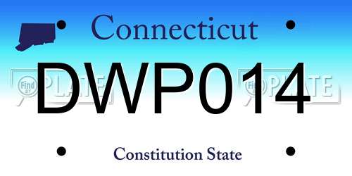 DWP014 Connecticut License Plate