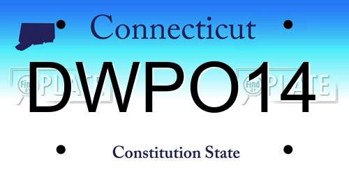 DWPO14 Connecticut License Plate