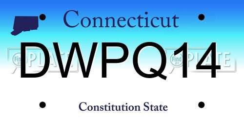 DWPQ14 Connecticut License Plate