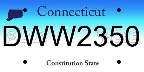 DWW2350 Connecticut License Plate