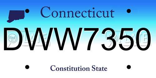 DWW7350 Connecticut License Plate