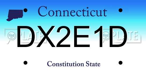 DX2E1D Connecticut License Plate