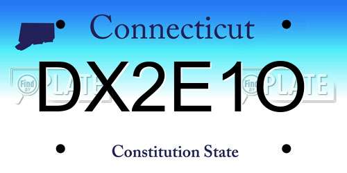 DX2E1O Connecticut License Plate