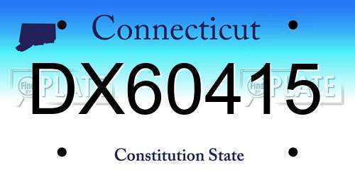 DX60415 Connecticut License Plate