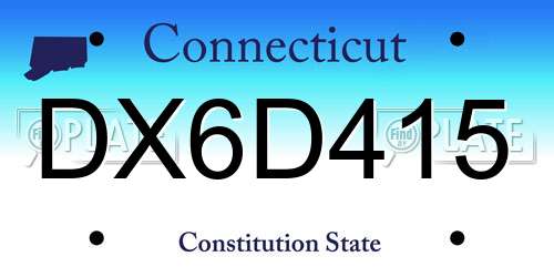 DX6D415 Connecticut License Plate