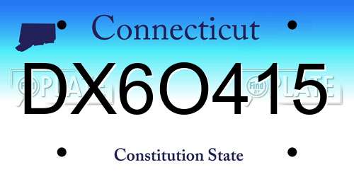 DX6O415 Connecticut License Plate