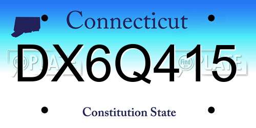 DX6Q415 Connecticut License Plate