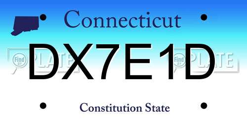 DX7E1D Connecticut License Plate