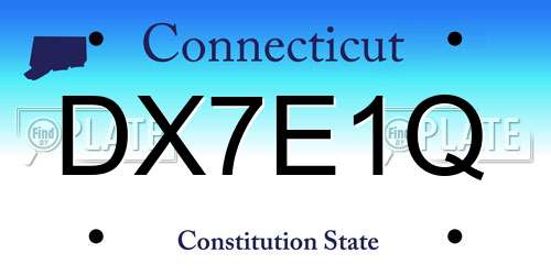 DX7E1Q Connecticut License Plate