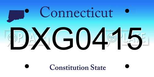 DXG0415 Connecticut License Plate