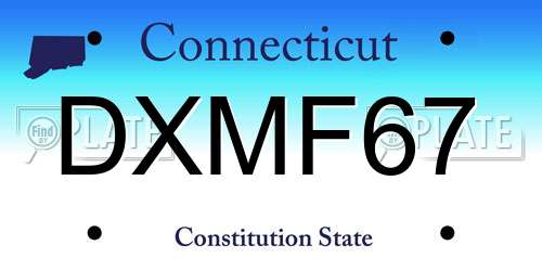 DXMF67 Connecticut License Plate