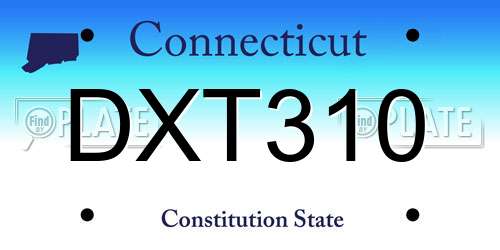 DXT310 Connecticut License Plate