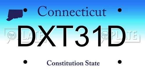 DXT31D Connecticut License Plate