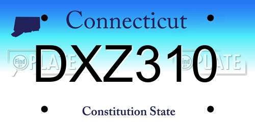 DXZ310 Connecticut License Plate