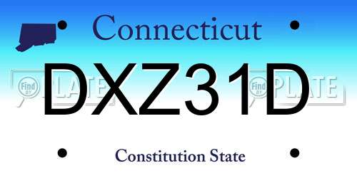 DXZ31D Connecticut License Plate