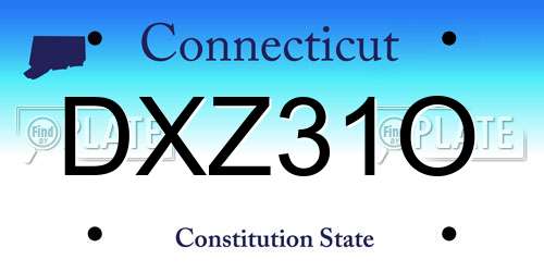 DXZ31O Connecticut License Plate
