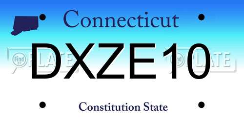 DXZE10 Connecticut License Plate