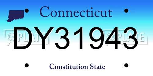 DY31943 Connecticut License Plate