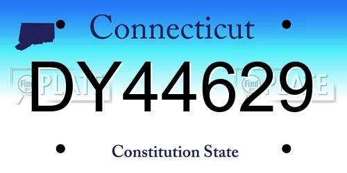 DY44629 Connecticut License Plate