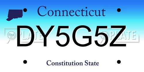 DY5G5Z Connecticut License Plate