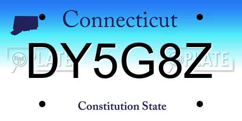 DY5G8Z Connecticut License Plate